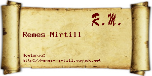 Remes Mirtill névjegykártya